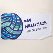 Monograma de Natação de Polo de Água Azul Moderno