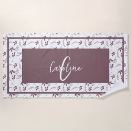 Toalha De Praia Monograma de Portas de Folha Selvagem