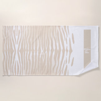 Toalha de Praia Monograma de Tigre Branco