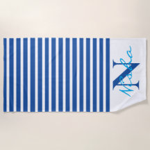 Monograma de tiras Azuis Brancas