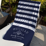 Toalha De Praia Monograma do Marinho de Strike-line de Seashell Ná<br><div class="desc">Beach Vibes: Torre Náutica Monogramada Faça um esplash no seu próximo dia de praia com esta divertida, personalizada Marinho Náutica Stripe Monograma Beach Towel! Não só é super suave e absorvente, como adiciona um toque de sofisticação ao seu essencial de praia. Clique para comprar este obrigatoriamente acessório de verão! Personalize...</div>