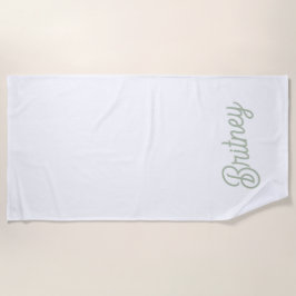 Toalha De Praia Monograma e Nome Personalizados Verde do Modern Sa