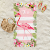 Monograma Flamingo Floral, cor-de-rosa tropical