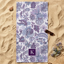 Monograma Floral Vintage Boho Roxo