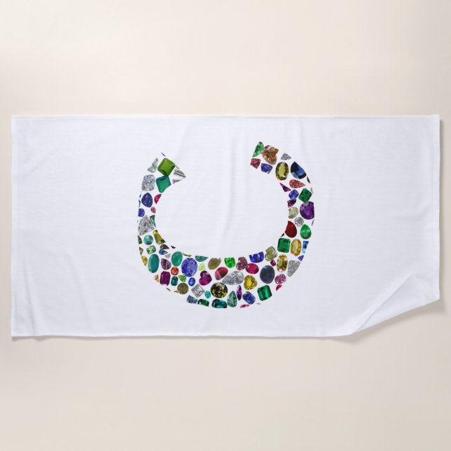 Toalha De Praia Monograma inicial - Letra C Trendência (Frente)