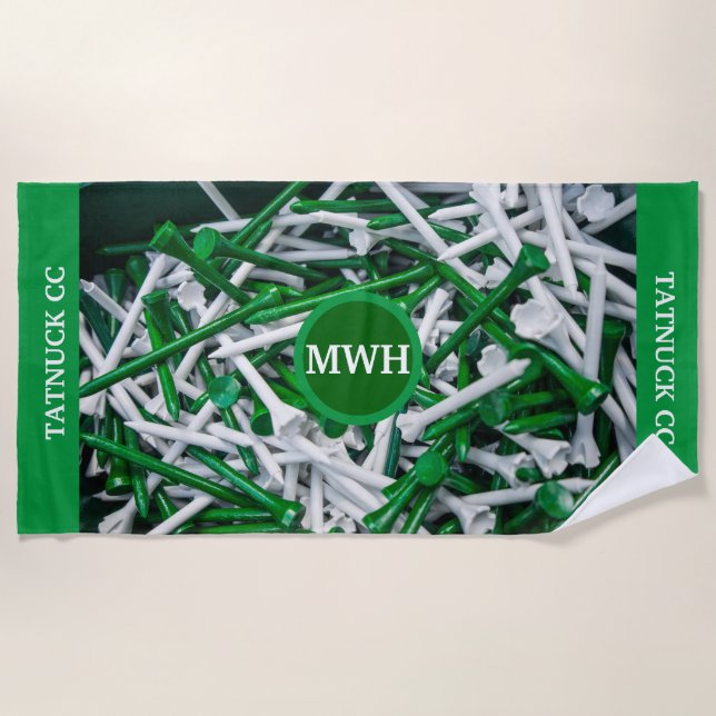 Toalha De Praia Monograma Personalizado Golf/Beach Towel (Frente)