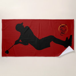 Toalha De Praia Monograma Personalizado Único Legal Mens Vermelho 