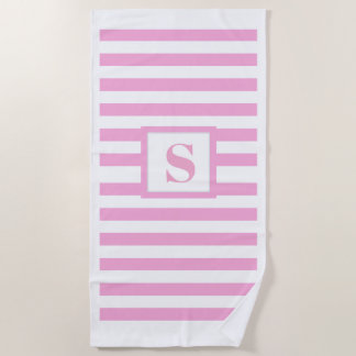 Toalha de Praia Monogramada Rosa 