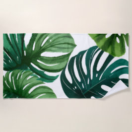 Toalha De Praia Monstera Deixa Aquarela