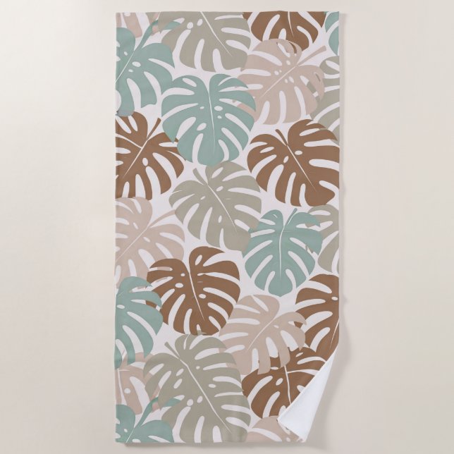 Toalha De Praia Monstera moderno havaí boho (Frente)