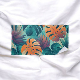 Toalha De Praia Monstera Tropical Watercolor Granulosa Folhas de P
