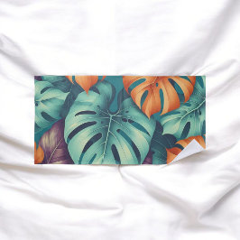 Toalha De Praia Monstera Tropical Watercolor Granulosa Folhas de P