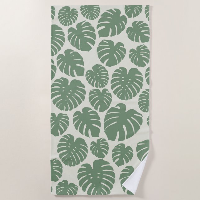Toalha De Praia Monstera - Verde (Frente)