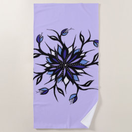 Toalha De Praia Monstros E Dentes De Mandala Floral Gótica