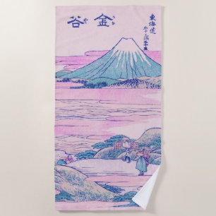 Toalha De Praia Monte Fuji Ukiyo-e japonês Vintage Art