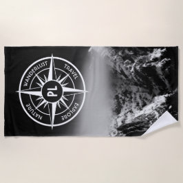 Toalha De Praia Montes dramáticos do emblema da estrela da Compass