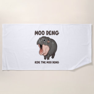 Toalha De Praia Moo Deng Dirige A Camiseta Moo Deng