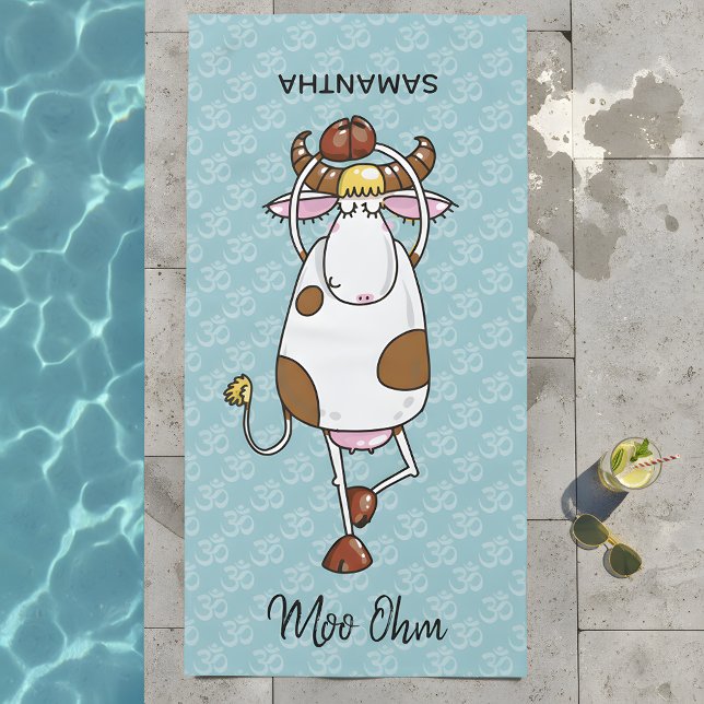 Toalha De Praia Moo Ohm Cow (Style up and stand out from the herd with this “udderly” fantastic beach towel.)