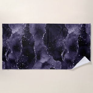 Toalha De Praia Moody Agate Midnight Indigo Profundo Glam