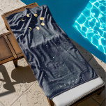 Toalha De Praia Moon Celestial Fases Douradas Monograma<br><div class="desc">Lindas e falsas fases de lua de ouro com estrelas em um fundo azul-da-noite combinado com um monograma personalizado. Fácil de personalizar e você pode escolher entre muitos itens correspondentes em nossa loja.</div>