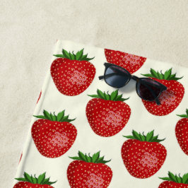 Toalha De Praia Morango, Morangos Vermelhos, Fruta, Folha