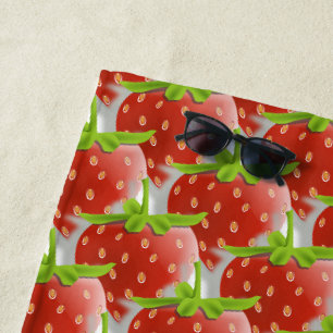Toalha De Praia Morangos vermelhas do teste padrão da fruta da