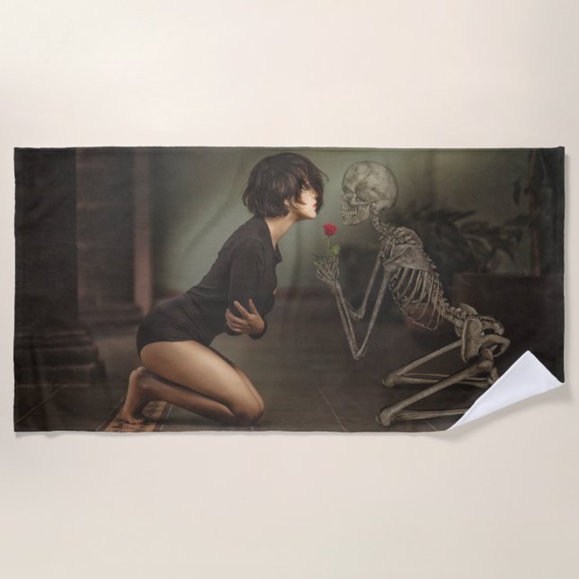 Toalha De Praia Morte e jovem mulher (Frente)