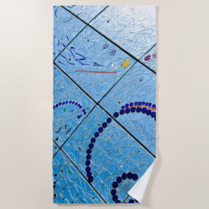 Toalha De Praia Mosaico Azul