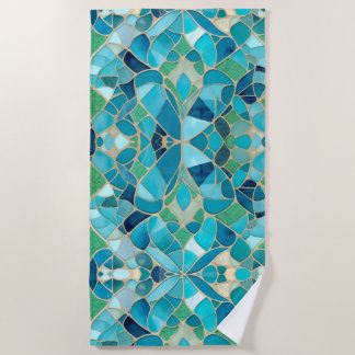 Toalha De Praia Mosaico Turquoise Abstrato