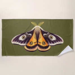 Toalha De Praia Moth Insect Art Goblincore Saturnia Witchy Green