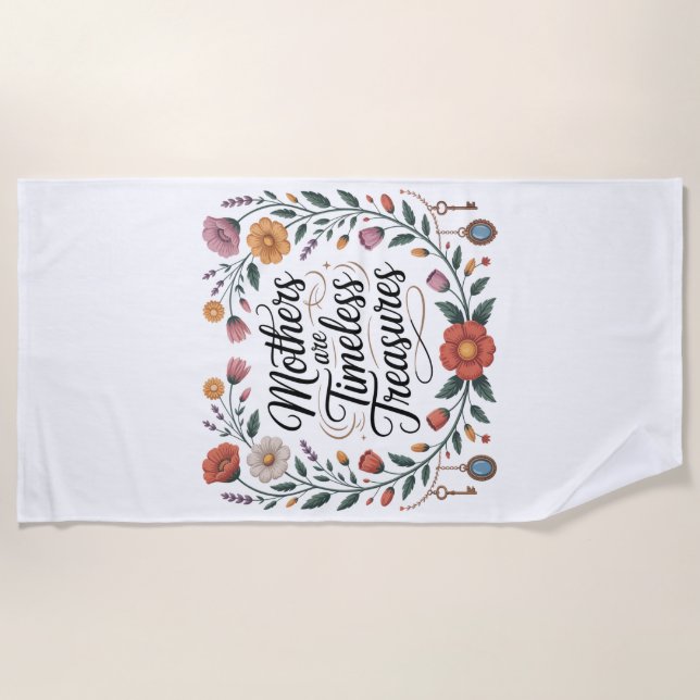 Toalha De Praia Mothers Are Timeless Treasures (Frente)