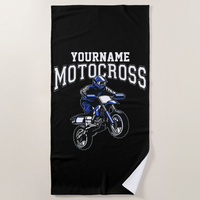 Toalha De Praia Motocross Dirt Bike Racing Personalizado  (Frente)