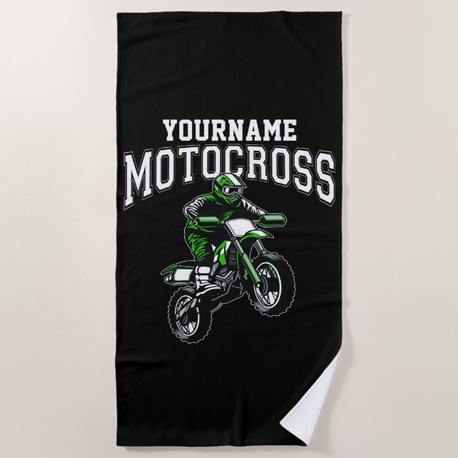 Toalha De Praia Motocross Dirt Bike Racing Personalizado (Frente)
