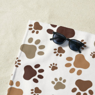 Toalha de Praia Muddy Paw Prints