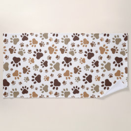Toalha De Praia Muddy Paw Prints Beach Towel