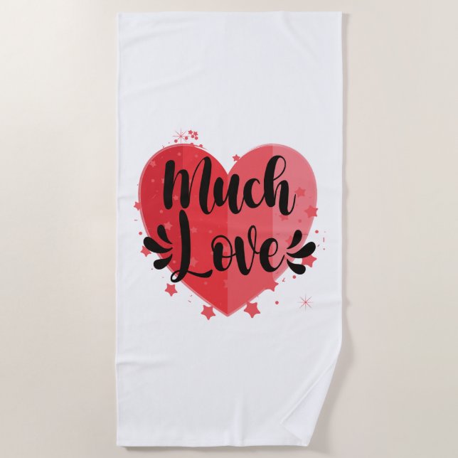 Toalha De Praia Muito Amor, Grande Coração (Frente)