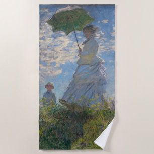 Toalha De Praia Mulher com Parasol Paisagem Francesa