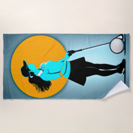 Toalha De Praia Mulher Golfer Design Cotton Beach Towel