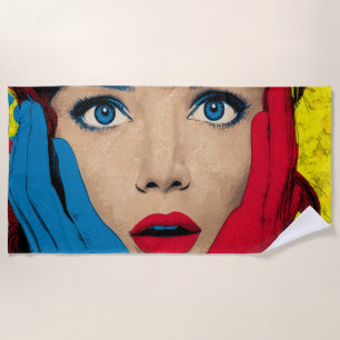 Toalha De Praia Mulher surpreendida na Pop Art
