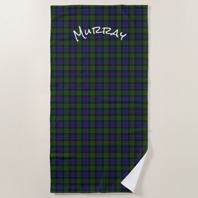 Toalha De Praia Murray Tartan Xadrez Beach Towel (Frente)