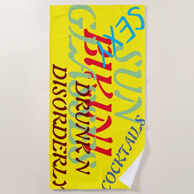 Toalha De Praia Murugi Beach e Piscina Funky Beach Towel (Frente)