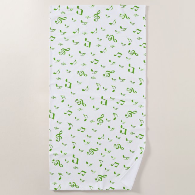Toalha De Praia música, música, nota, melodia, preto, som, clf, (Frente)