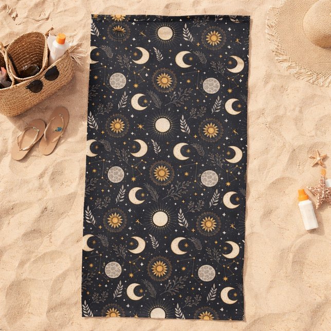 Toalha De Praia Mystical Celestial Moon Pattern  (Criador carregado)