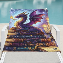Toalha De Praia Mystical Dragon Wizard Books