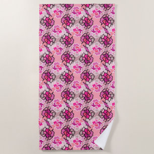 Toalha De Praia Na Arte Geométrica Do Meio século Rosa