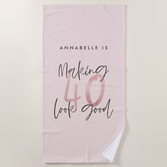 Toalha De Praia na moda aniversário de 40 anos (Frente)