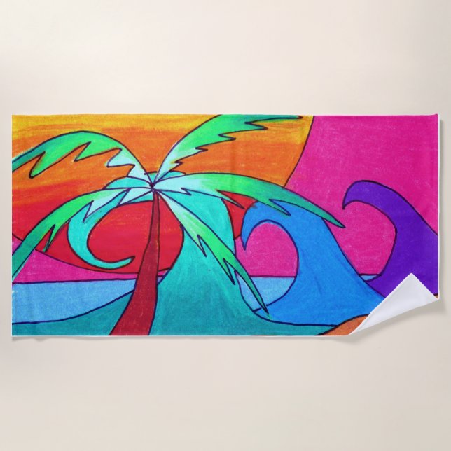 Toalha De Praia Na praia - Beach Towel (Frente)