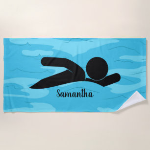 Toalha De Praia Nadando Design Beach Towel