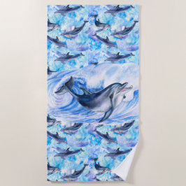 Toalha De Praia Nadar Com Os Golfinhos