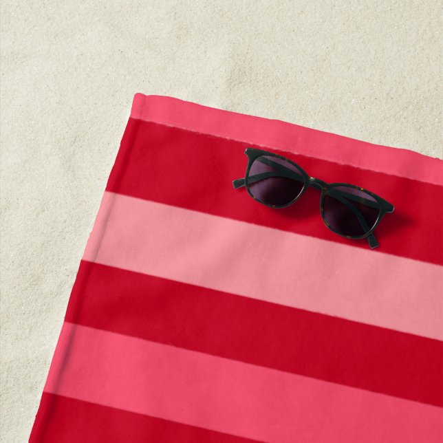 Toalha De Praia Namorados Fitas de Vermelho e Rosa (In Situ)